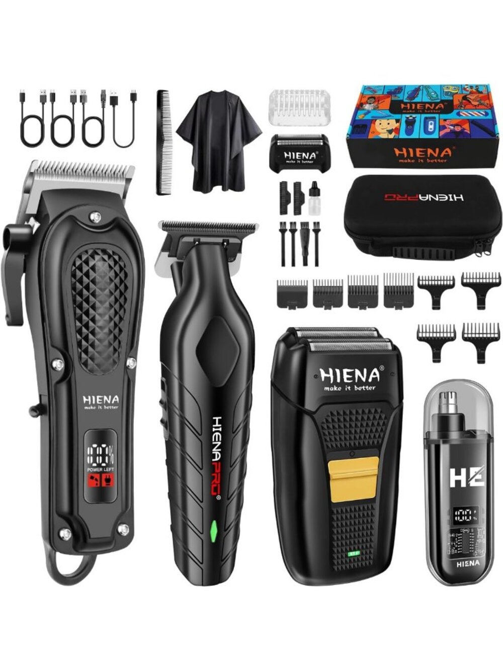 Cordless Hair Clippers & Beard Trimmer Set for Men - Professional Grooming Kit